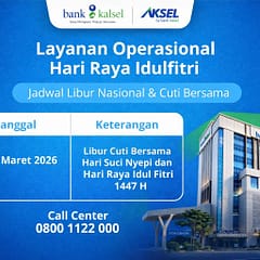 Libur Lebaran 2026, Bank Kalsel Tutup Operasional 18–24 Maret Bank Kalsel Libur Hari Raya Dan Nyepi