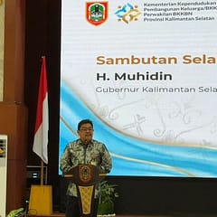 Rakorda Bangga Kencana 2026 Digelar, Pemprov Kalsel Perkuat Upaya Tekan Stunting H.-M.-Muslim-mewakili-Gubernur-Kalsel-H.-Muhidin-saat-menyampaikan-sambutan-Banjarmasin-Kamis-532026.-Wartawasaka