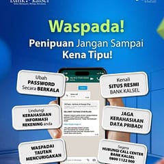 Bank Kalsel Ingatkan Nasabah Waspada Penipuan Digital, Jangan Pernah Bagikan Data Rahasia WASPADA